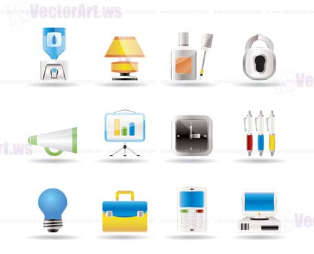 Business and office icons - vector icon set