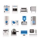 Home electronics and equipment icons - vector icon set