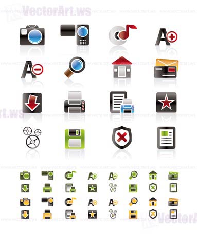 Internet and Website Vector Icon Set   - 3 colors included