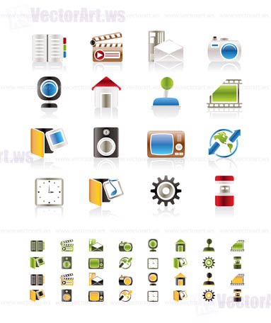 Internet, Computer and mobile phone icons - Vector icon set