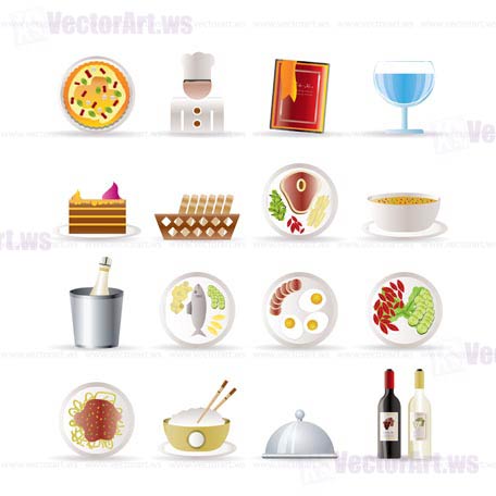 Restaurant, food and drink icons - vector icon set