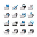 Computer and Phone Icons - Folders - Vector Icon Set