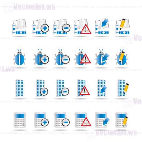 24 Business, office and website icons - vector icon set 2