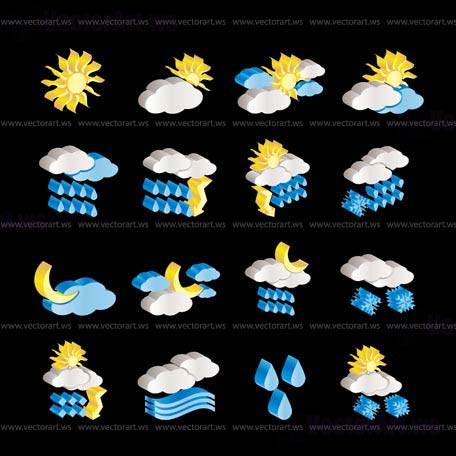 Weather and nature icons - vector icon set