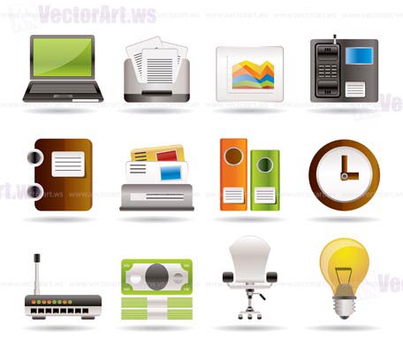 Business and office icons - vector icon set