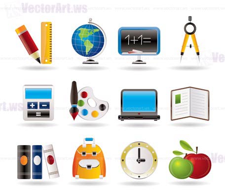 School and education icons - vector icon set