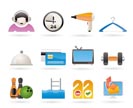 hotel and motel amenity icons vector icon set