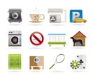 hotel and motel amenity icons - vector icon set