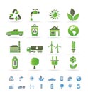 ecology and environment icons - vector icon set