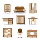 home and office furniture - vector illustration