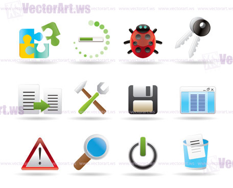 developer, programming and application icons - vector icon set