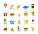 Shop and Foods Icons - Vector Icon Set