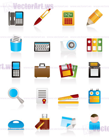 Office tools Icons - vector icon set 3