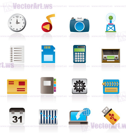 Phone Performance, Internet and Office Icons - Vector Icon Set