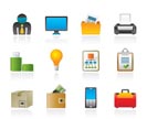 Business and office equipment icons - vector icon set