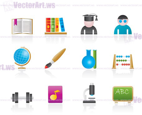 school and education icons - vector icon set