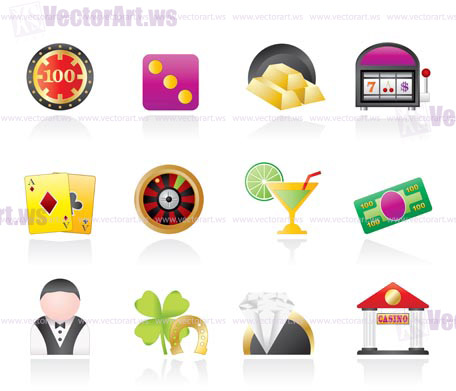 casino and gambling icons - vector icon set