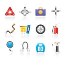 car and transportation equipment icons - vector icon set