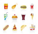 fast food and drink icons - vector icon set