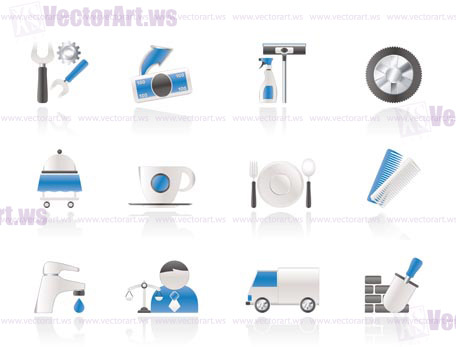 Services and business icons - vector icon set