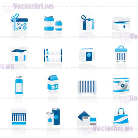 different kind of package icons - vector icon set