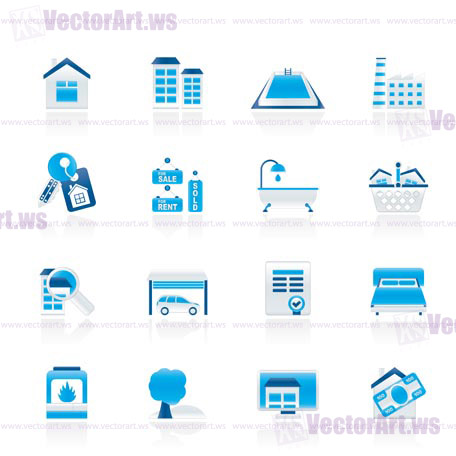 Real Estate objects and Icons - Vector Icon Set