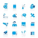 Communication, connection  and technology icons - vector icon set