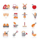 Agriculture and farming icons - vector icon set