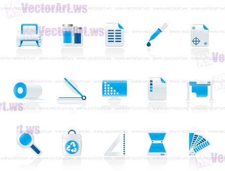 Commercial print icons - vector icon set