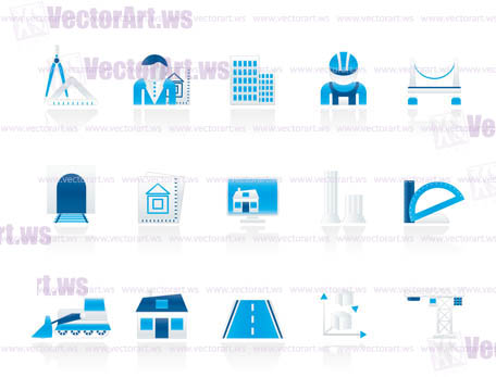 architecture and construction icons - vector icon set