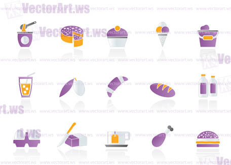 Dairy Products - Food and Drink icons - vector icon set