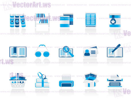 Library and books Icons - vector icon set