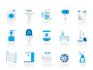 Bathroom and toilet objects and icons - vector icon set