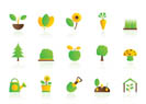 Different Plants and gardening Icons - vector icon set