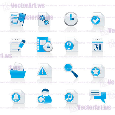 Organizer, communication and connection icons - vector icon set