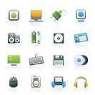 Computer Items and Accessories icons - vector icon set