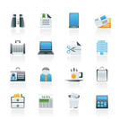 Business and office elements icons - vector icon set