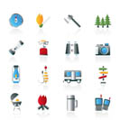 Camping, travel and Tourism icons - vector icon set