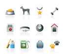 dog accessory and symbols icons - vector icon set