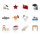 Communism, socialism and revolution icons - vector icon set