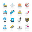 Airport and transportation icons - vector icon set