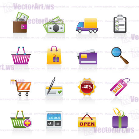 Shopping and website icons - vector icon set