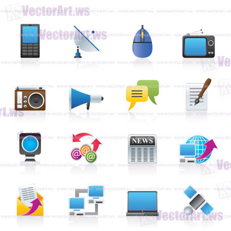 Communication and Technology icons - Vector Icon Set