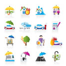 Insurance and risk icons - vector icon set