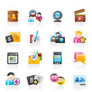 social networking and communication icons - vector icon set