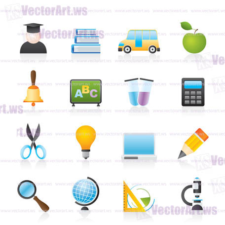 education and school icons - vector icon set