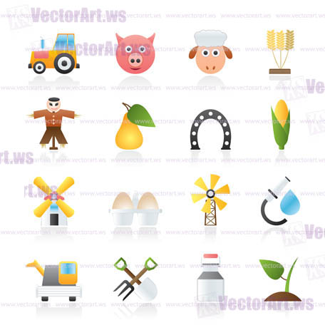 Agriculture and farming icons - vector icon set