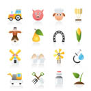 Agriculture and farming icons - vector icon set