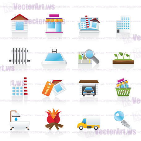 Real Estate and building icons - Vector Icon Set