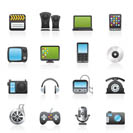 multimedia and technology icons - vector icon set